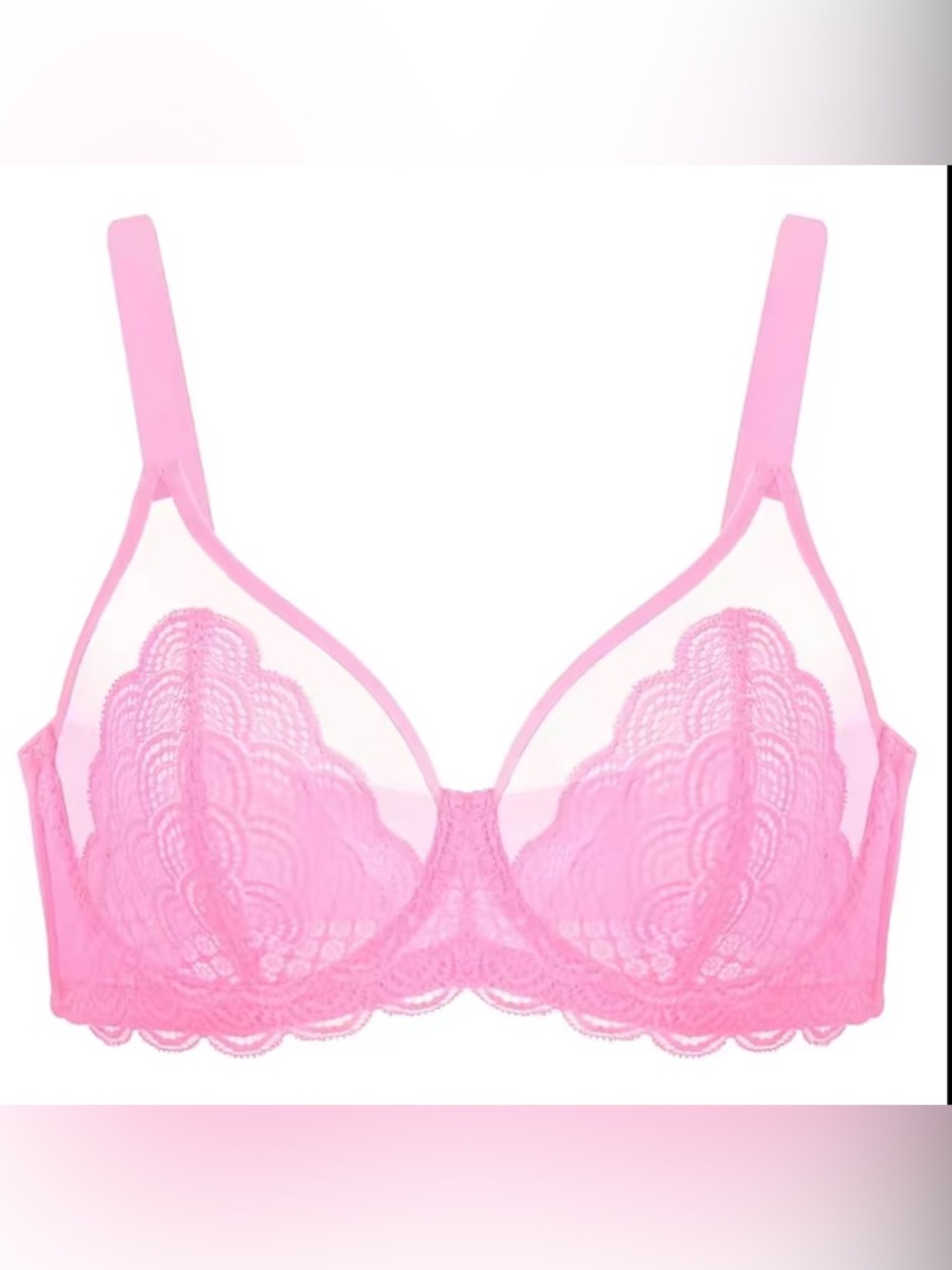 34 C aerie Lace Sheer Underwire Bra - Bubblegum Pink